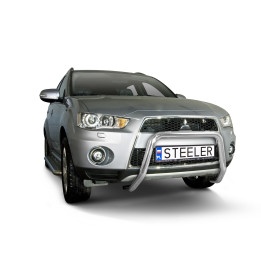 Bullbar Omologat RAR, Steeler 4x4 "A" Bar, Culoare Argintiu, Mitsubishi Outlander 2009 - 2012 - EDK.ro