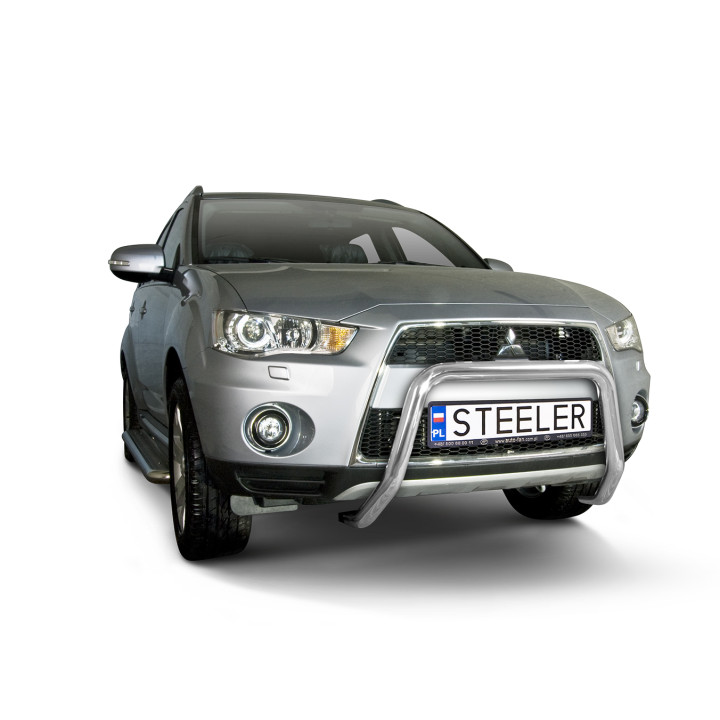 EC Homologated Bullbar, Steeler 4x4 "A" Bar, Color Silver, Mitsubishi Outlander 2009 - 2012 - EDK.ro