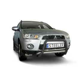 EC Homologated Bullbar, Steeler 4x4 "A" Bar, Color Black, Mitsubishi Outlander 2009 - 2012 - EDK.ro