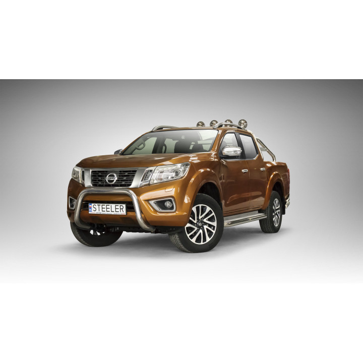 EC Homologated Bullbar, Steeler 4x4 "A" Bar, Color Silver, Nissan Navara 2015 - Present - EDK.ro