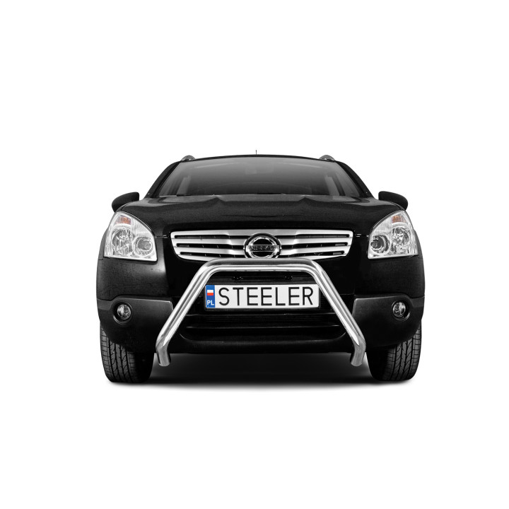 Bullbar Omologat RAR, Steeler 4x4 "A" Bar, Culoare Argintiu, Nissan Qashqai 2007 - 2010 - EDK.ro