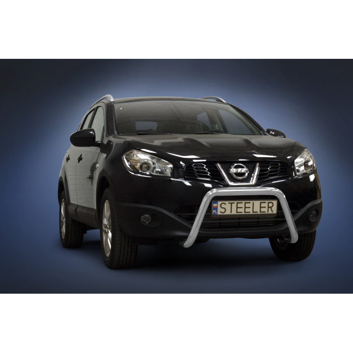 EC Homologated Bullbar, Steeler 4x4 "A" Bar, Color Silver, Nissan Qashqai 2010 - 2013 - EDK.ro