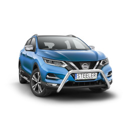 EC Homologated Bullbar, Steeler 4x4 "A" Bar, Color Silver, Nissan Qashqai 2017 - 2021 - EDK.ro