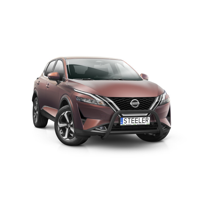 Bullbar Omologat RAR, Steeler 4x4 "A" Bar, Culoare Negru, Nissan Qashqai 2021 - Prezent - EDK.ro