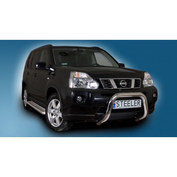 Bullbar Omologat RAR, Steeler 4x4 "A" Bar, Culoare Argintiu, Nissan X-Trail 2010 - 2014 - EDK.ro