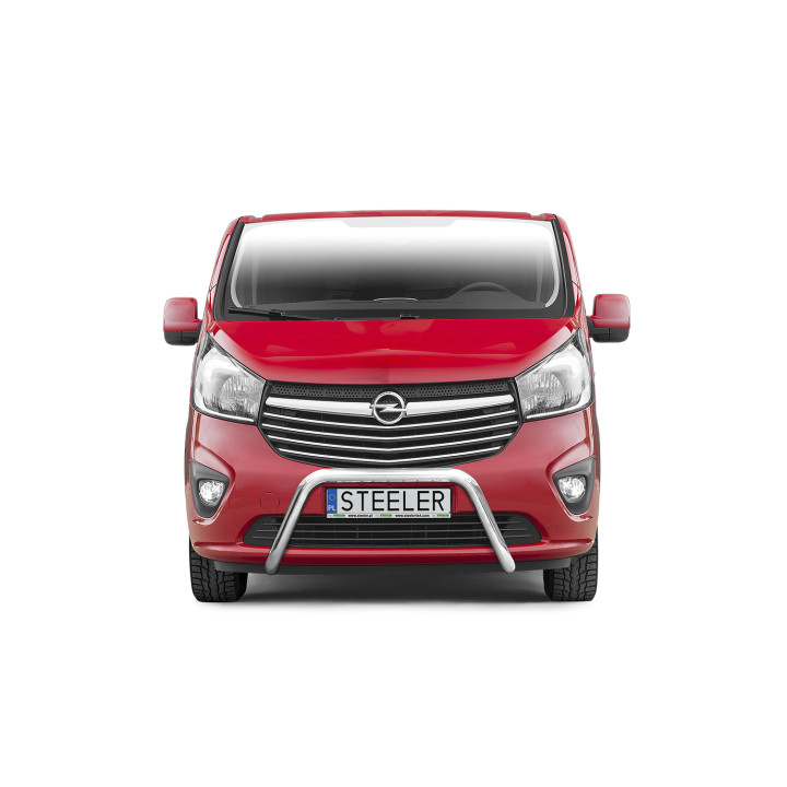 EC Homologated Bullbar, Steeler 4x4 "A" Bar, Color Silver, Opel Vivaro 2014 - 2019 - EDK.ro