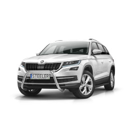 Bullbar Omologat RAR, Steeler 4x4 "A" Bar, Culoare Argintiu, Škoda Kodiaq 2016 - 2021 - EDK.ro