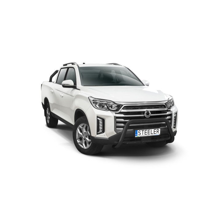 Bullbar Omologat RAR, Steeler 4x4 "A" Bar, Culoare Negru, SsangYong Musso 2021 - Prezent - EDK.ro