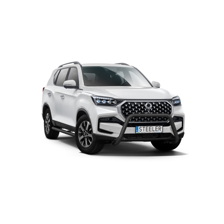 Bullbar Omologat RAR, Steeler 4x4 "A" Bar, Culoare Negru, SsangYong Rexton 2021 - Prezent - EDK.ro