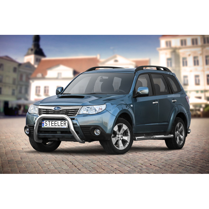 Bullbar Omologat RAR, Steeler 4x4 "A" Bar, Culoare Argintiu, Subaru Forester 2008 - 2013 - EDK.ro