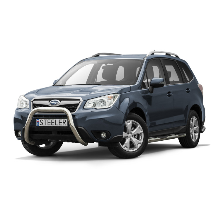 Bullbar Omologat RAR, Steeler 4x4 "A" Bar, Culoare Argintiu, Subaru Forester 2013 - 2019 - EDK.ro