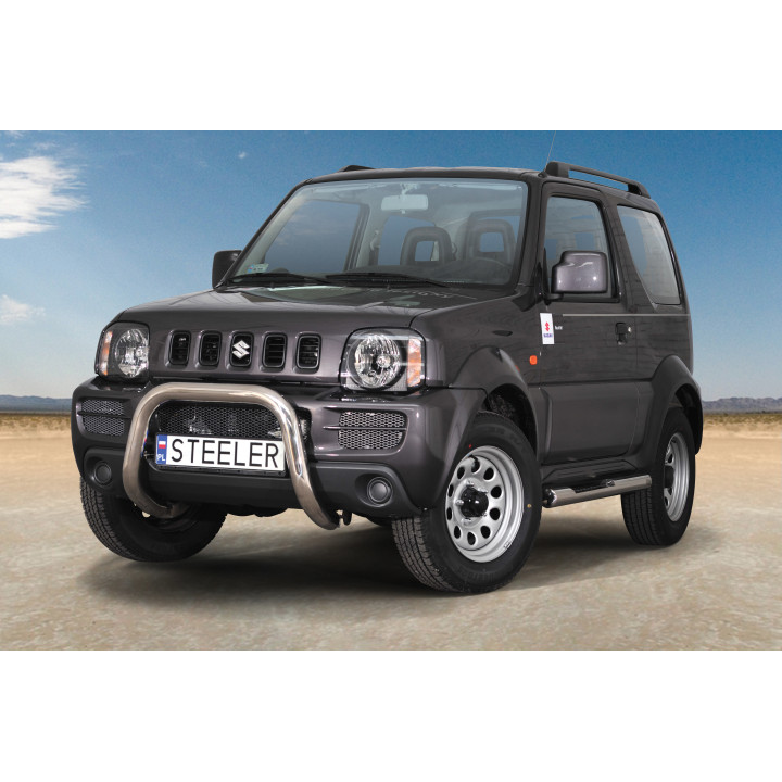 EC Homologated Bullbar, Steeler 4x4 "A" Bar, Color Silver, Suzuki Jimny 2005 - 2012 - EDK.ro