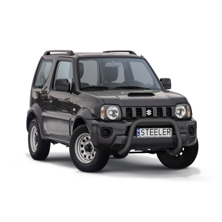 EC Homologated Bullbar, Steeler 4x4 "A" Bar, Color Black, Suzuki Jimny 2012 - 2018 - EDK.ro