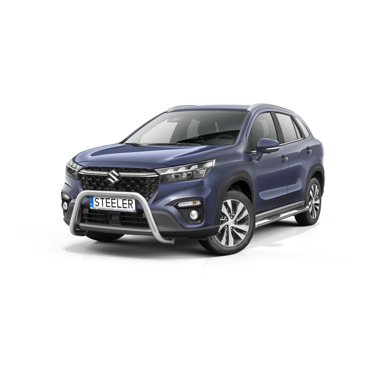 Bullbar Omologat RAR, Steeler 4x4 "A" Bar, Culoare Argintiu, Suzuki S-Cross 2021 - Prezent - EDK.ro