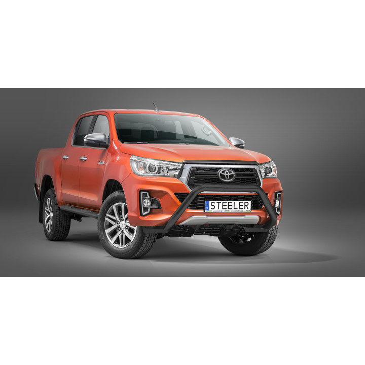 EC Homologated Bullbar, Steeler 4x4 "A" Bar, Color Black, Toyota Hilux 2018 - Present - EDK.ro