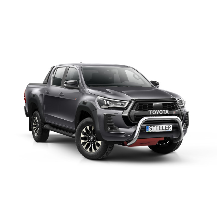 Bullbar Omologat RAR, Steeler 4x4 "A" Bar, Culoare Argintiu, Toyota Hilux 2021 - Prezent - EDK.ro