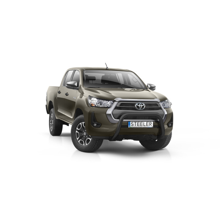 EC Homologated Bullbar, Steeler 4x4 "A" Bar, Color Black, Toyota Hilux 2021 - Present - EDK.ro