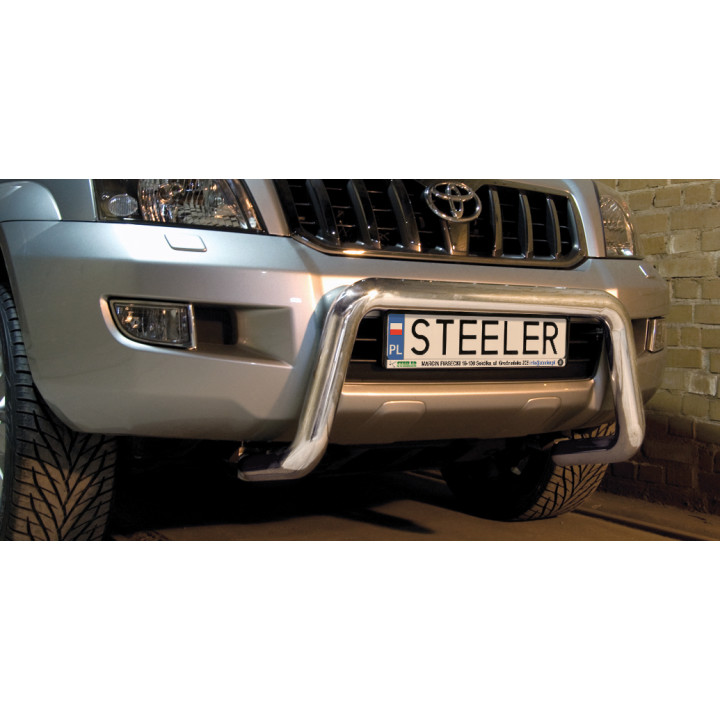 Bullbar Omologat RAR, Steeler 4x4 "A" Bar, Culoare Argintiu, Toyota Land Cruiser 120 2002 - 2009 - EDK.ro