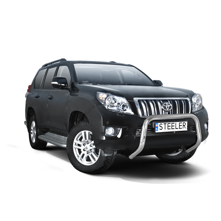 Bullbar Omologat RAR, Steeler 4x4 "A" Bar, Culoare Argintiu, Toyota Land Cruiser 150 2010 - 2013 - EDK.ro