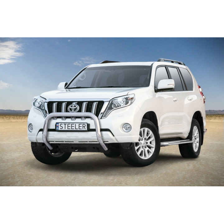 EC Homologated Bullbar, Steeler 4x4 "A" Bar, Color Silver, Toyota Land Cruiser 150 2013 - 2017 - EDK.ro