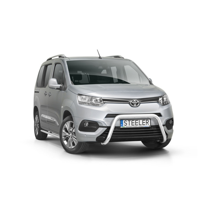EC Homologated Bullbar, Steeler 4x4 "A" Bar, Color Silver, Toyota ProAce City Verso 2019 - Present - EDK.ro