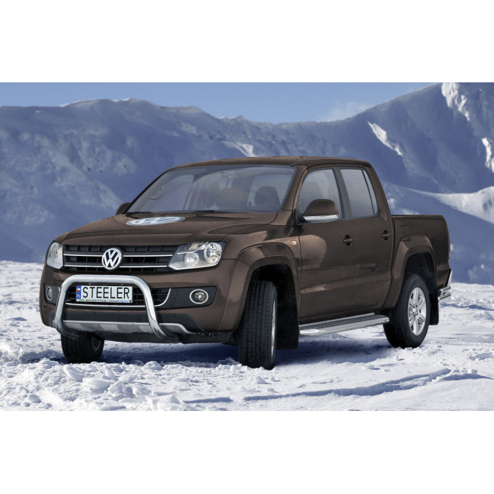 EC Homologated Bullbar, Steeler 4x4 "A" Bar, Color Silver, Volkswagen Amarok 2009 - 2016 - EDK.ro