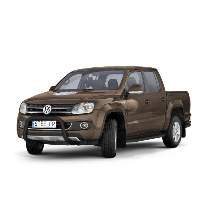 Bullbar Omologat RAR, Steeler 4x4 "A" Bar, Culoare Negru, Volkswagen Amarok 2009 - 2016 - EDK.ro