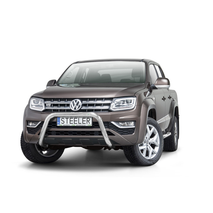 EC Homologated Bullbar, Steeler 4x4 "A" Bar, Color Silver, Volkswagen Amarok 2016 - 2022 - EDK.ro