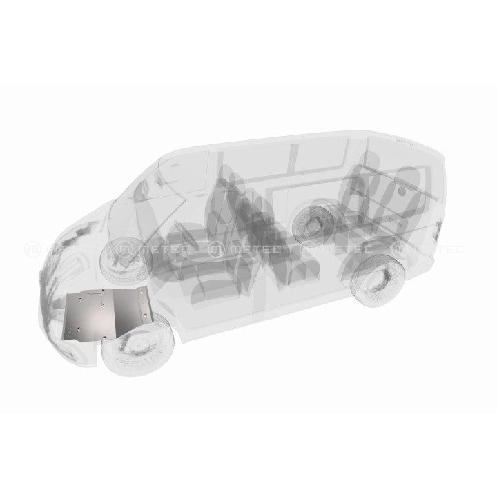 Aluminium Skid Plate for Engine, Metec, Volkswagen Caddy 2019 - Present - EDK.ro