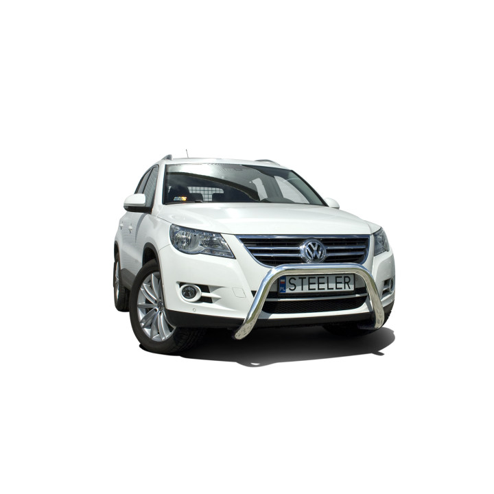 EC Homologated Bullbar, Steeler 4x4 "A" Bar, Color Silver, Volkswagen Tiguan 2007 - 2016 - EDK.ro