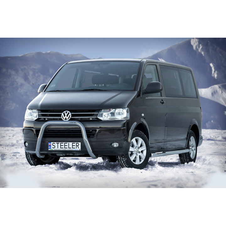 EC Homologated Bullbar, Steeler 4x4 "A" Bar, Color Silver, Volkswagen Transporter T5 2003 - 2015 - EDK.ro