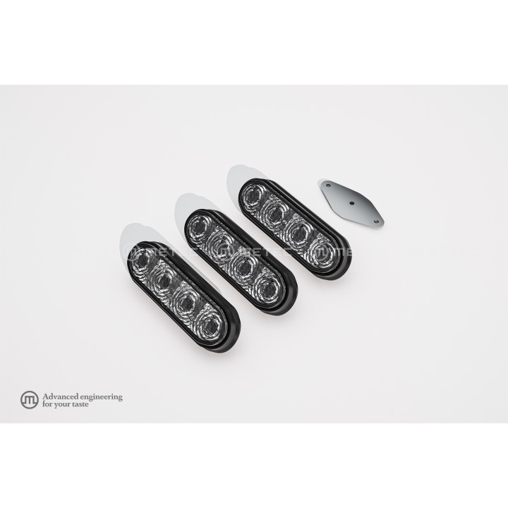Proiector LED Omologat Pentru Poziții, Metec 3 x Starter Kit, Chihlimbar - EDK.ro