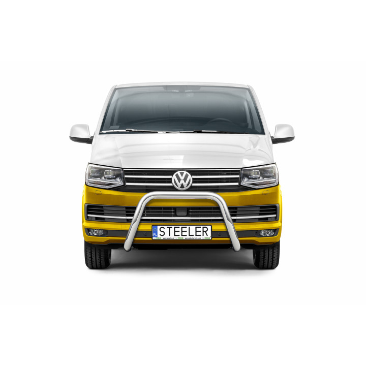 Bullbar Omologat RAR, Steeler 4x4 "A" Bar, Culoare Argintiu, Volkswagen Transporter T6 2015 - 2019 - EDK.ro