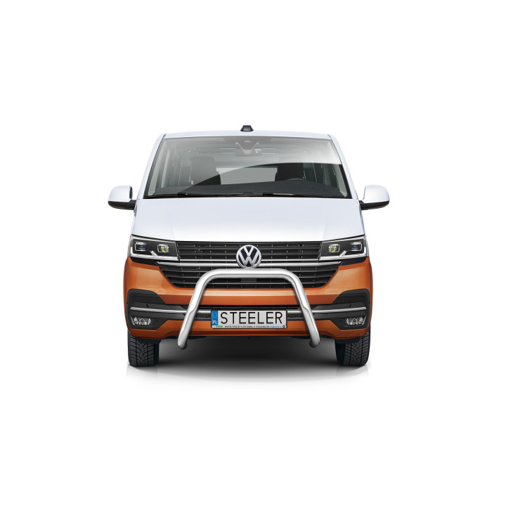 Bullbar Omologat RAR, Steeler 4x4 "A" Bar, Culoare Argintiu, Volkswagen Transporter T6.1 2019 - Prezent - EDK.ro