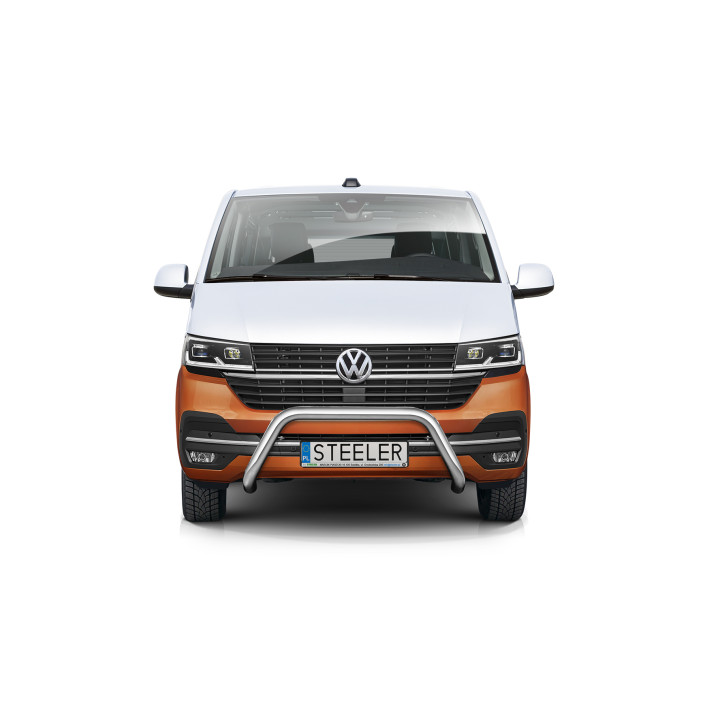 Bullbar Omologat RAR, Steeler 4x4 "A" Bar, Culoare Argintiu, Volkswagen Transporter T6.1 2019 - Prezent - EDK.ro