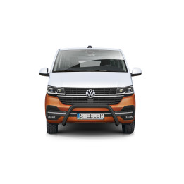 EC Homologated Bullbar, Steeler 4x4 "A" Bar, Color Black, Volkswagen Transporter T6.1 2019 - Present - EDK.ro