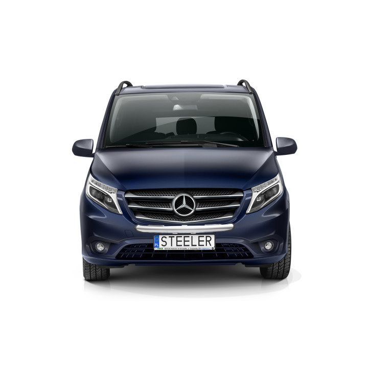 EC Homologated Bullbar, Steeler 4x4 Light Bar, Color Silver, Mercedes-Benz Vito 2020 - 2024 - EDK.ro