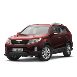 Bullbar Omologat RAR, Steeler 4x4 Low Spoiler Bar cu Placă, Culoare Negru, Kia Sorento 2012 - 2015 - EDK.ro