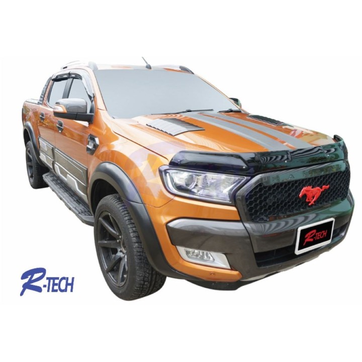 Hood Wind Deflector, R-Tech Bug Shield, Ford Ranger Raptor Single Cab 2016 - Present - EDK.ro