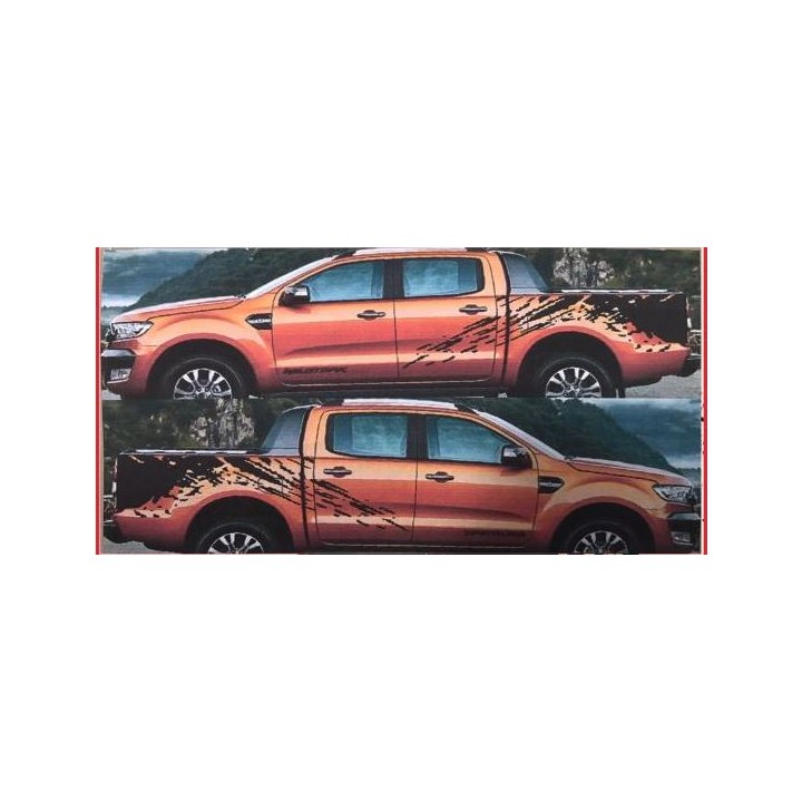 Pick-up Sticker with Mud Splash Design, Maxliner, Ford Ranger Double Cab 2016 - 2022 - EDK.ro