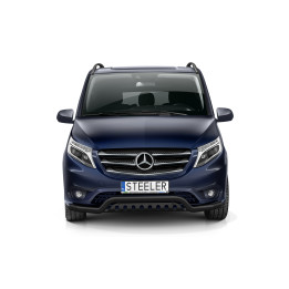 Bullbar Omologat RAR, Steeler 4x4 Low Spoiler Bar cu Placă, Culoare Negru, Mercedes-Benz Vito 2014 - 2024 - EDK.ro