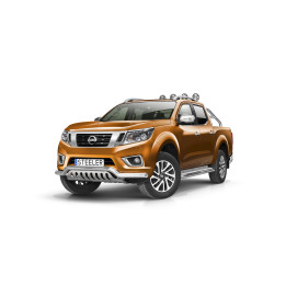 Bullbar Omologat RAR, Steeler 4x4 Low Spoiler Bar cu Placă, Culoare Argintiu, Nissan Navara 2015 - Prezent - EDK.ro