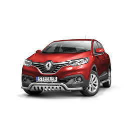 Bullbar Omologat RAR, Steeler 4x4 Low Spoiler Bar cu Placă, Culoare Argintiu, Renault Kadjar 2016 - 2018 - EDK.ro