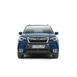 EC Homologated Bullbar, Steeler 4x4 Low Spoiler Bar with Plate, Color Black, Subaru Forester 2013 - 2019 - EDK.ro