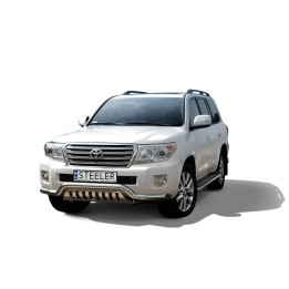 EC Homologated Bullbar, Steeler 4x4 Low Spoiler Bar with Plate, Color Silver, Toyota Land Cruiser V8 2012 - 2016 - EDK.ro