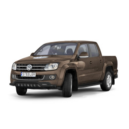 Bullbar Omologat RAR, Steeler 4x4 Low Spoiler Bar cu Placă, Culoare Negru, Volkswagen Amarok 2009 - 2016 - EDK.ro