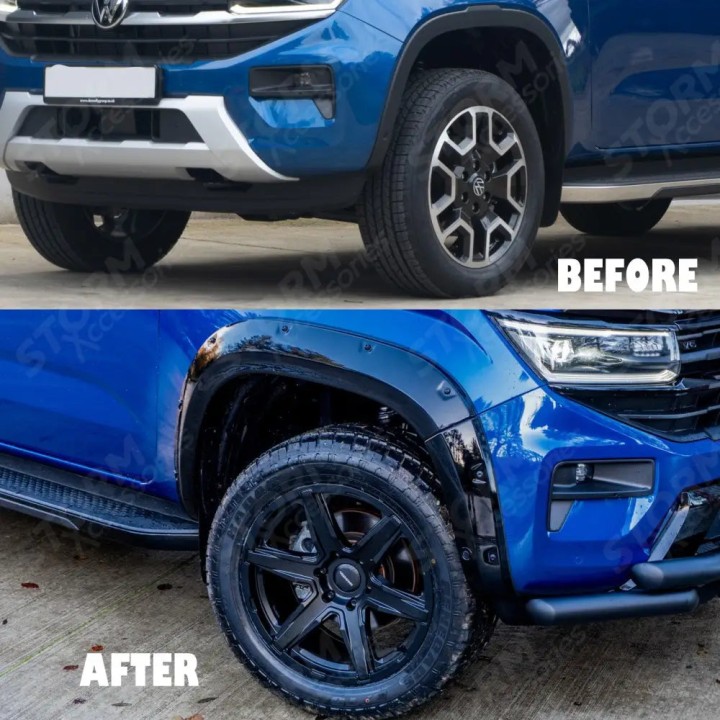 Fender Flares, EGR Bolt Look Finish 6 pcs, Color Gloss Black, Volkswagen Amarok Double Cab 2023 - Present - EDK.ro