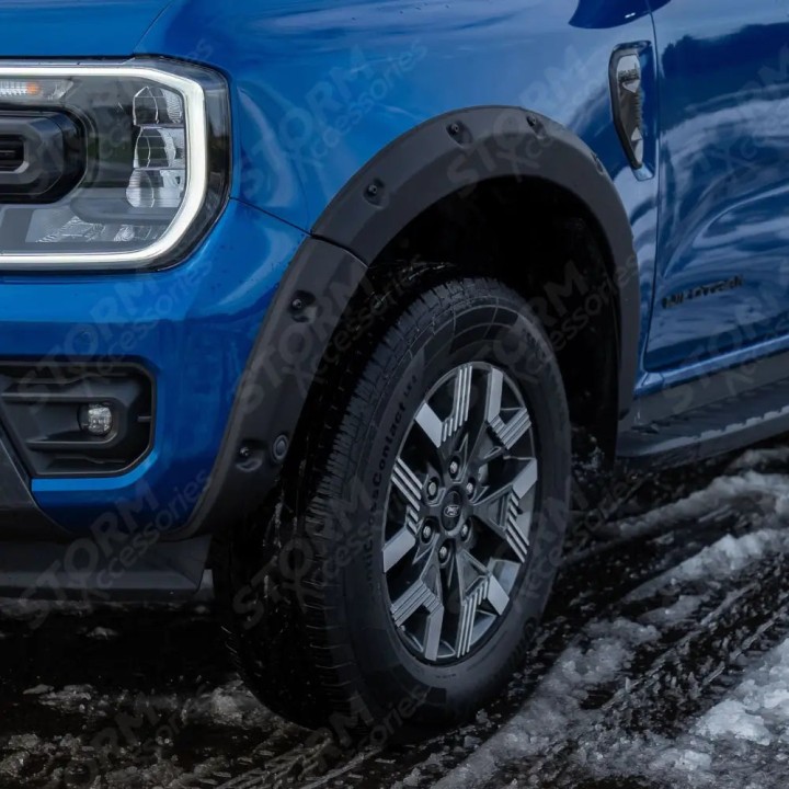 Fender Flares, EGR Bolt Look Finish 6 pcs, Color Matt Black, Ford Ranger Double Cab 2023 - Present - EDK.ro