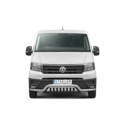 EC Homologated Bullbar, Steeler 4x4 Low Spoiler Bar with Plate, Color Silver, Volkswagen Crafter 2017 - Present - EDK.ro