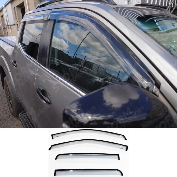 Wind Deflectors Set of 4, EGR Genuine External Fit for Np300, Nissan Navara Double Cab 2016 - Present - EDK.ro